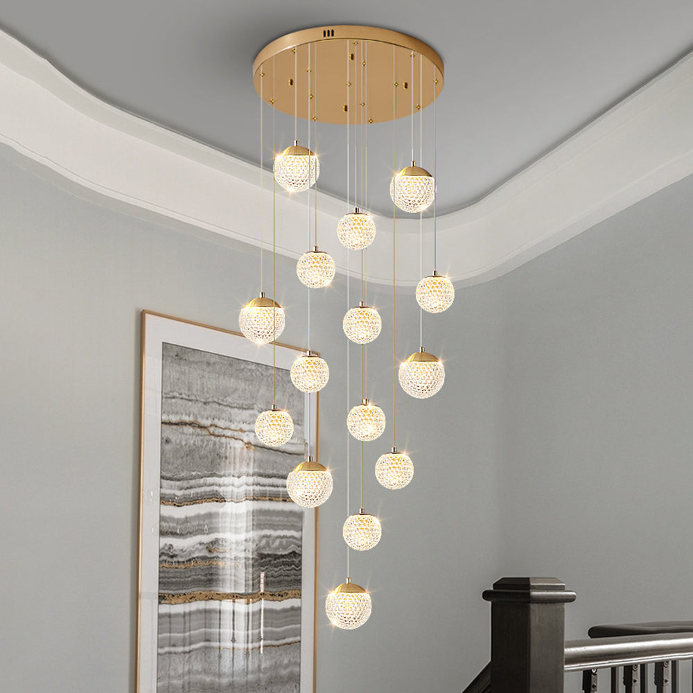 Cikakot Multi Staircase Modern Art Deco Pendant Light, Gold