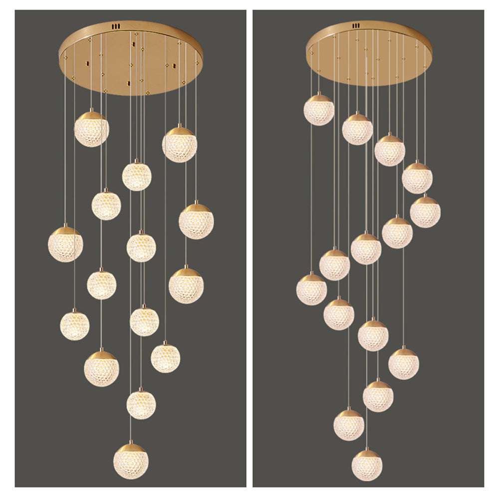 Cikakot Multi Staircase Modern Art Deco Pendant Light, Gold