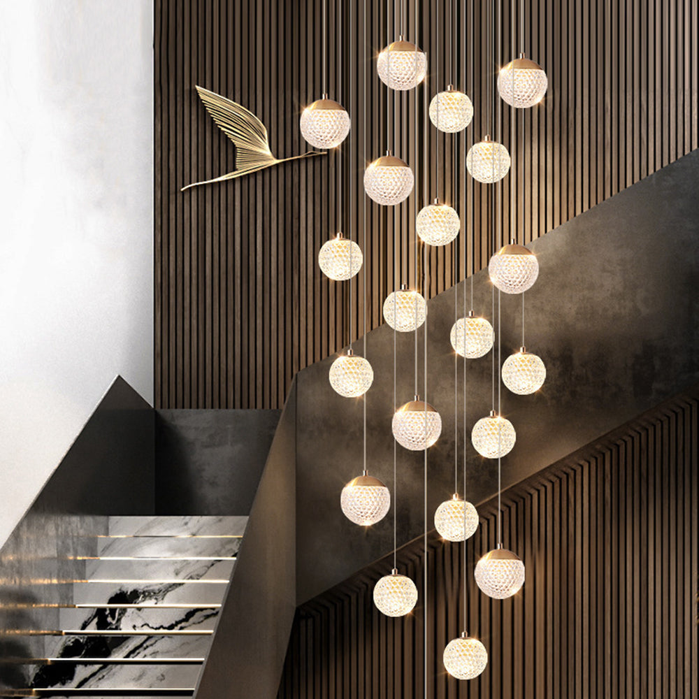 Cikakot Multi Staircase Modern Art Deco Pendant Light, Gold