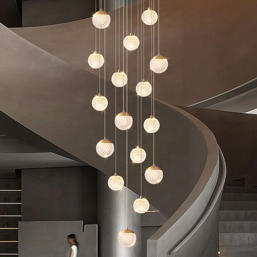 Cikakot Multi Staircase Modern Art Deco Pendant Light, Gold