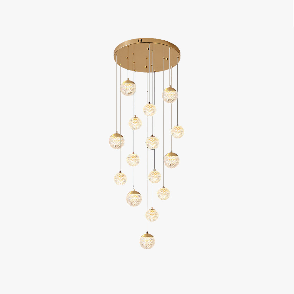 Cikakot Multi Staircase Modern Art Deco Pendant Light, Gold