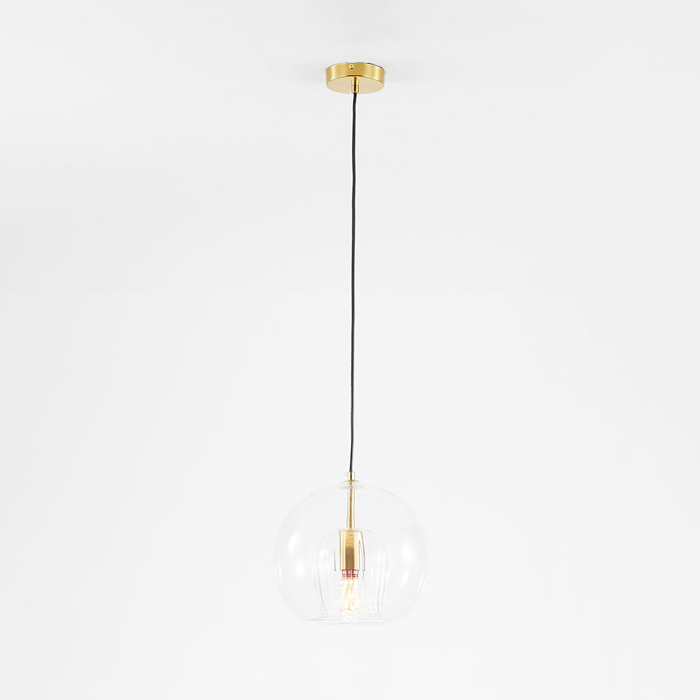 Althio Pendant Light Glass Globe Clear Amber-Neutral Decor