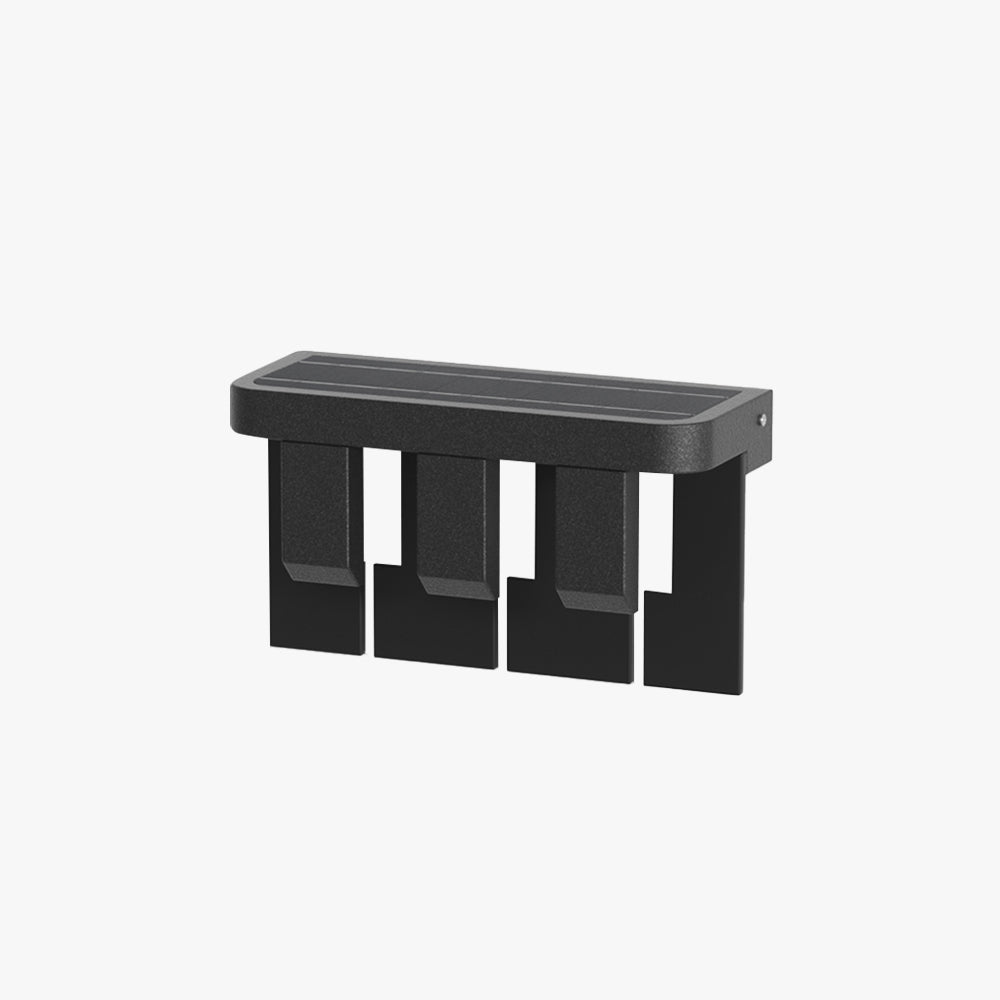 Sidilek Modern Minimallist Metal Solar Outdoor Garden/Yard Wall Lamp, Black