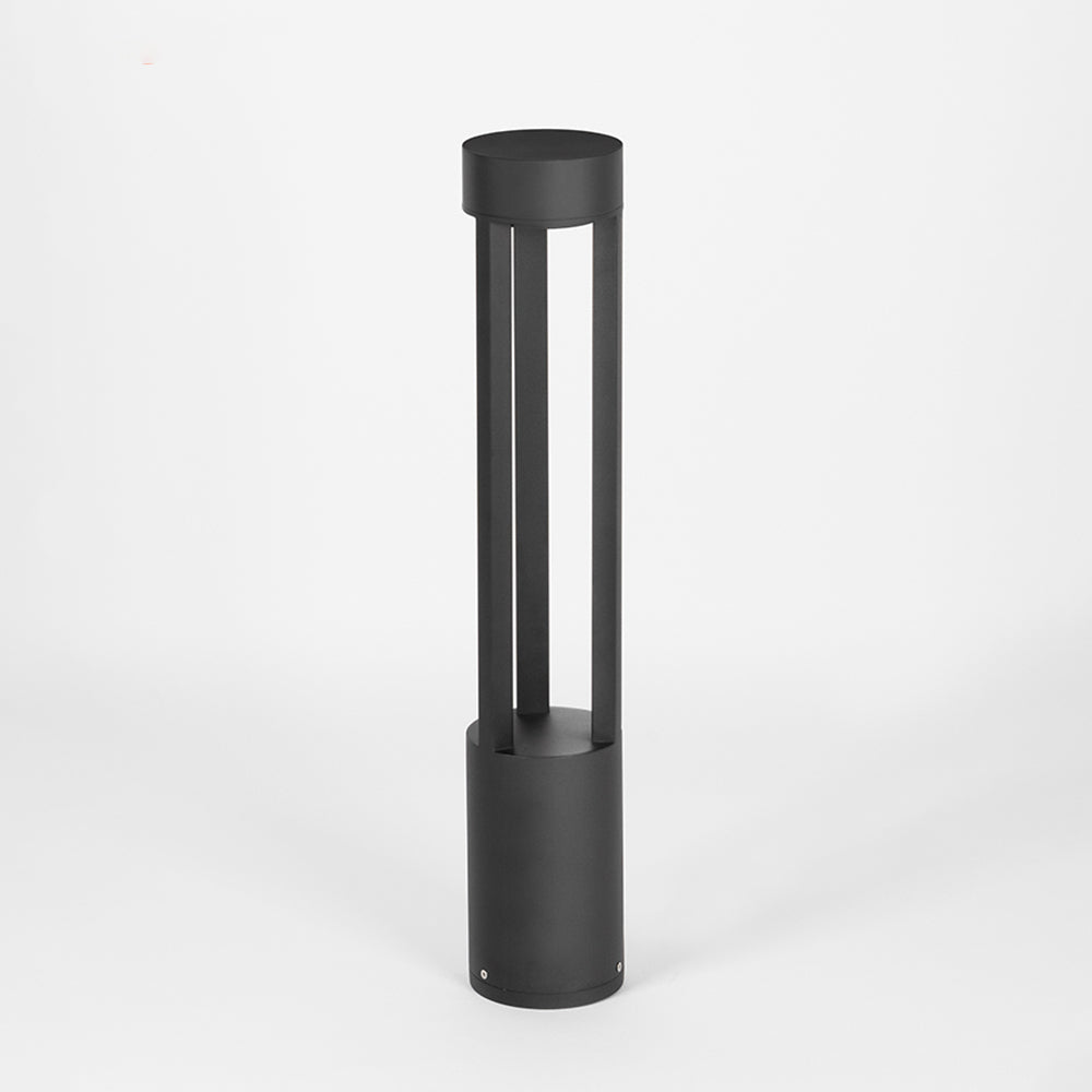 Fusumel Modern Cylindrical Hollow Outdoor Path Light, Black
