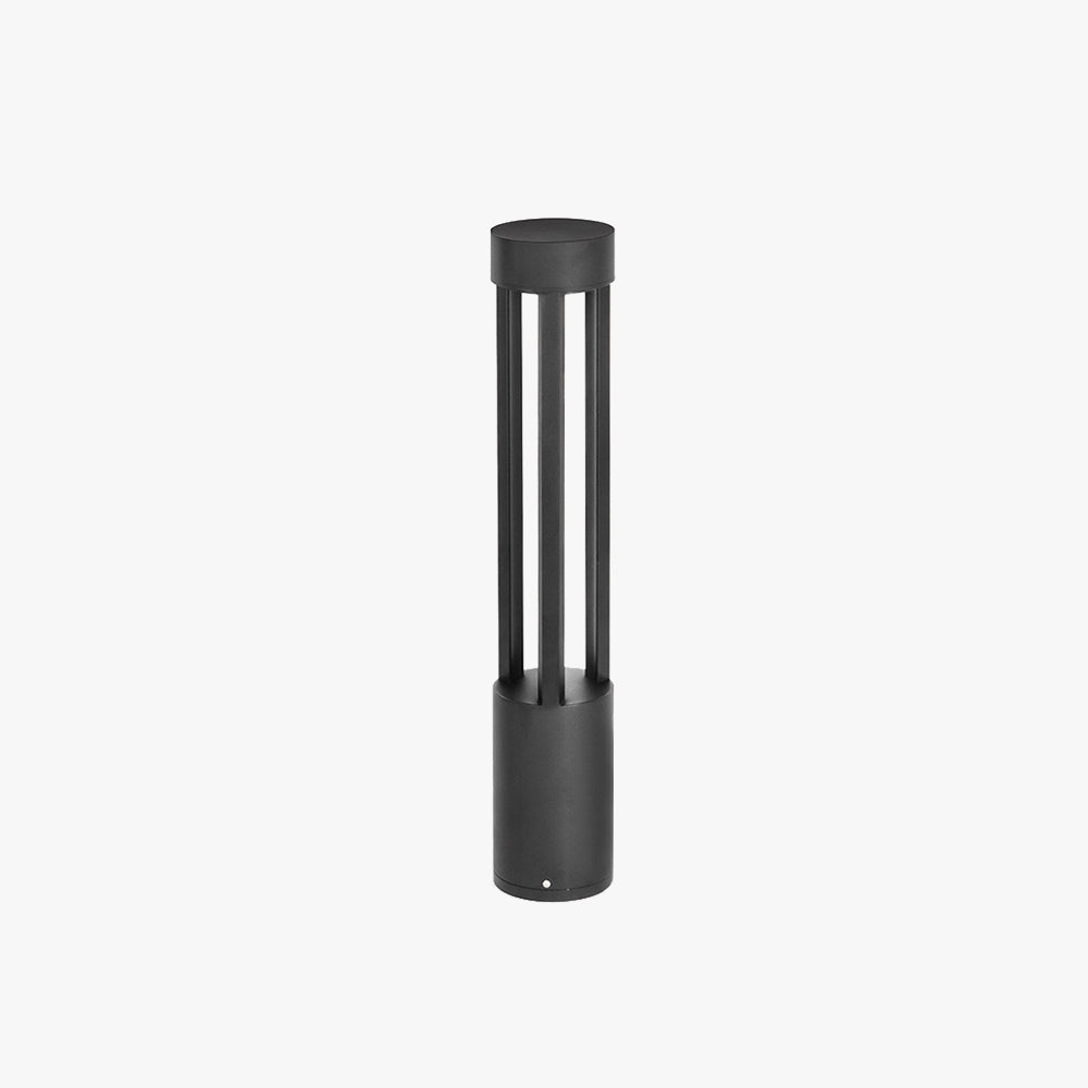 Fusumel Modern Cylindrical Hollow Outdoor Path Light, Black