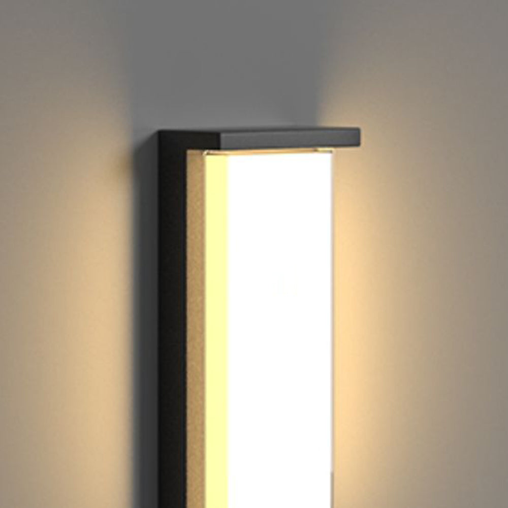 Rotabir Modern Minimalist Rectangular Metal Outdoor Wall Lamp, Black