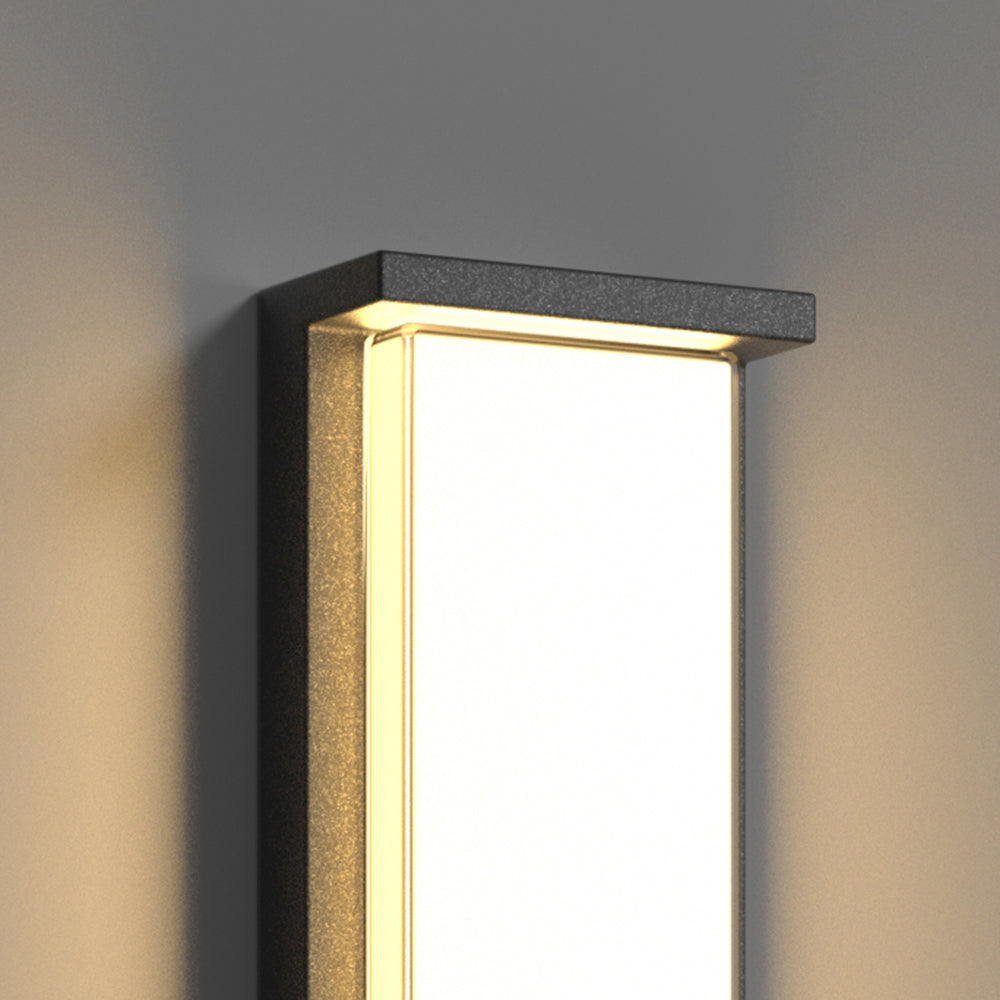 Rotabir Modern Minimalist Rectangular Metal Outdoor Wall Lamp, Black
