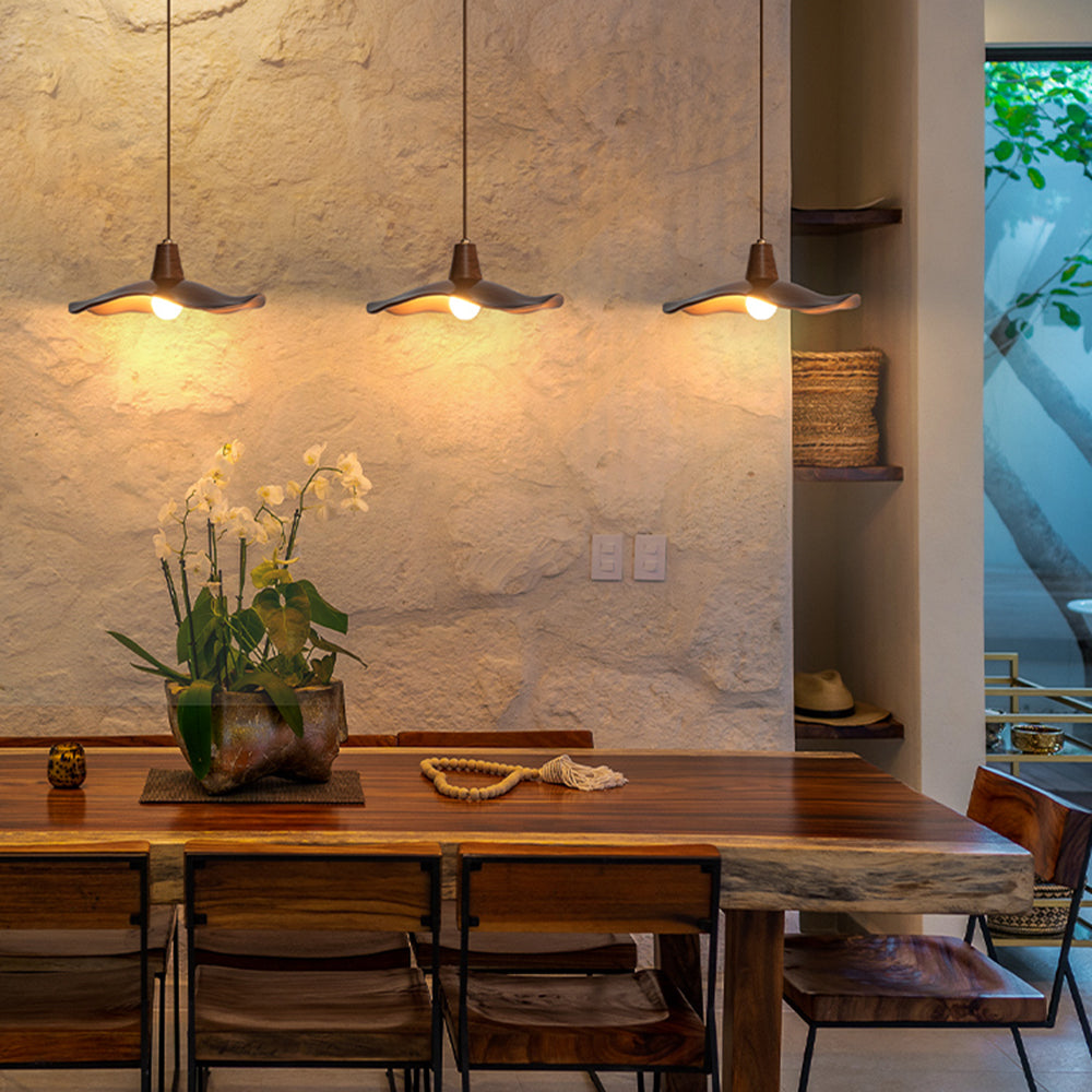 Civumil Pendant Light Wave Retro, Mahogany/Resin, Dining Room