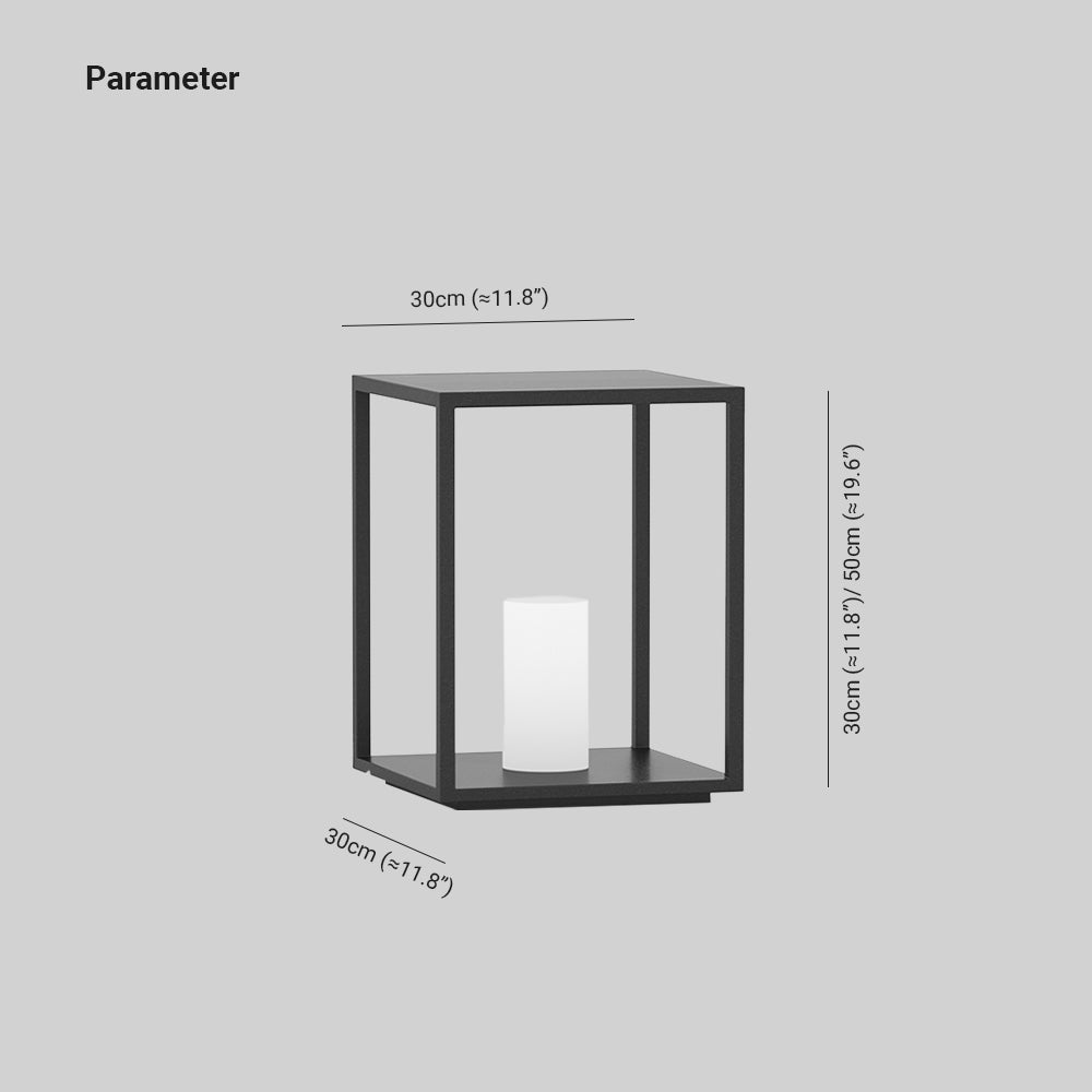 Zolumun Minimalist Rectangular Metal Solar Outdoor Ground Lamp