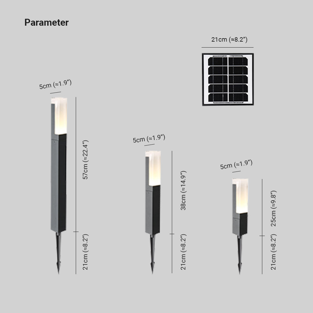 Hetesur Modern Metal Solar Outdoor Path Light, Black