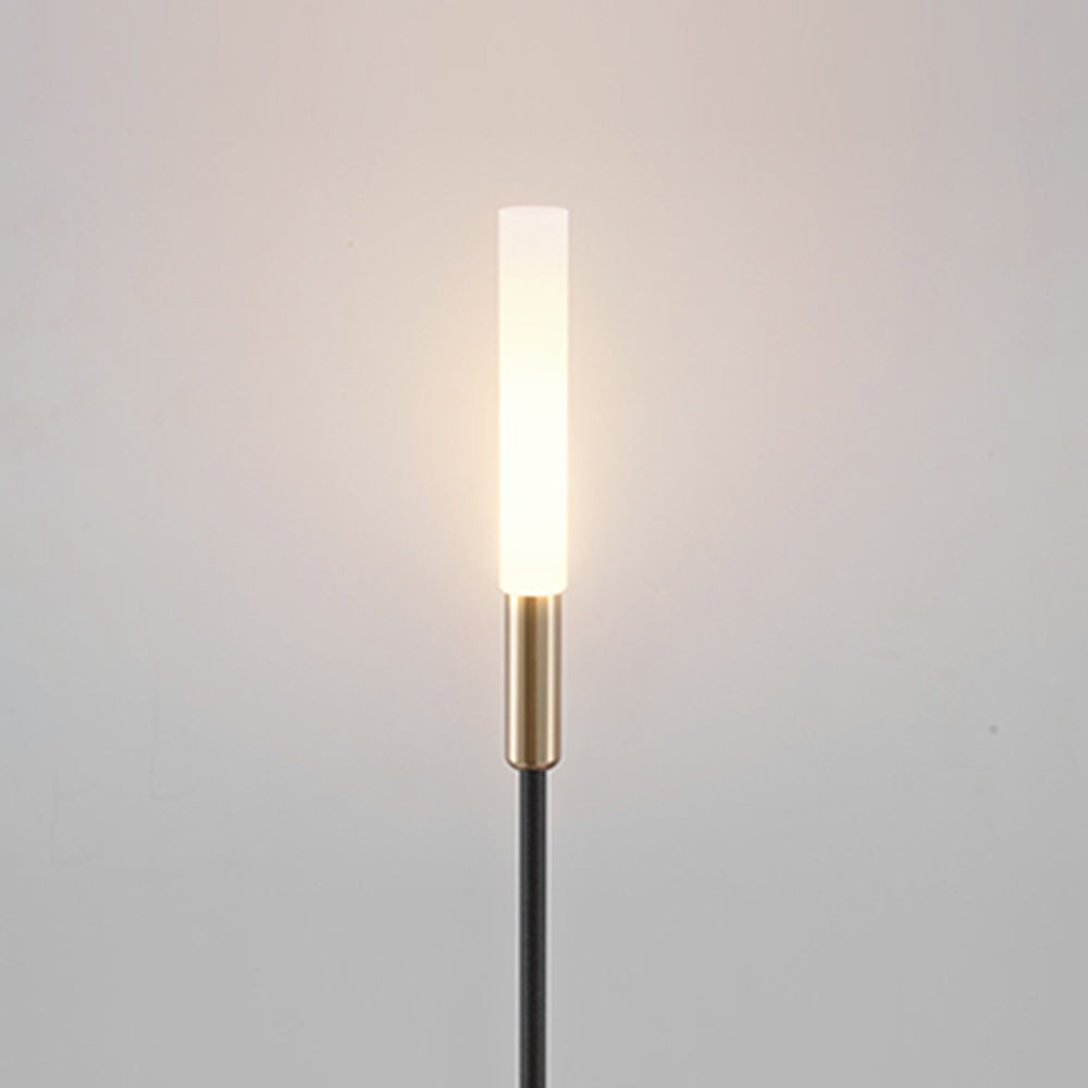 Garotat Modern Metal Reed Solar Outdoor Black Post Light