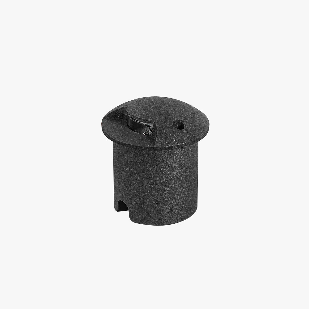 Minelan Metal Cylindrical Outdoor Step/Deck Light, Black