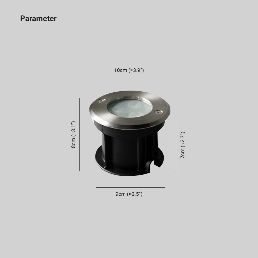 Fikesan Modern Metal Cylindrical Recessed Outdoor Step/Deck Light, Black