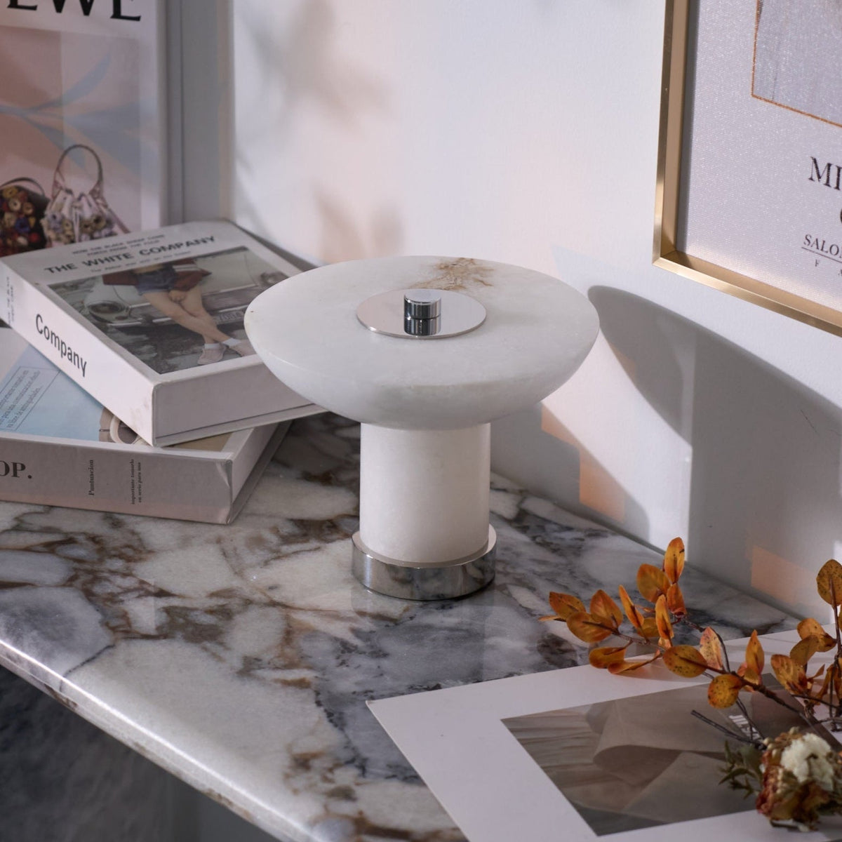 Eurnoran Mushroom Shaped Alabaster Table Lamp
