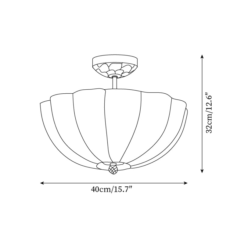 Cava Ceiling Light Brass and Glass with Elegant Petal Silhouette Modern