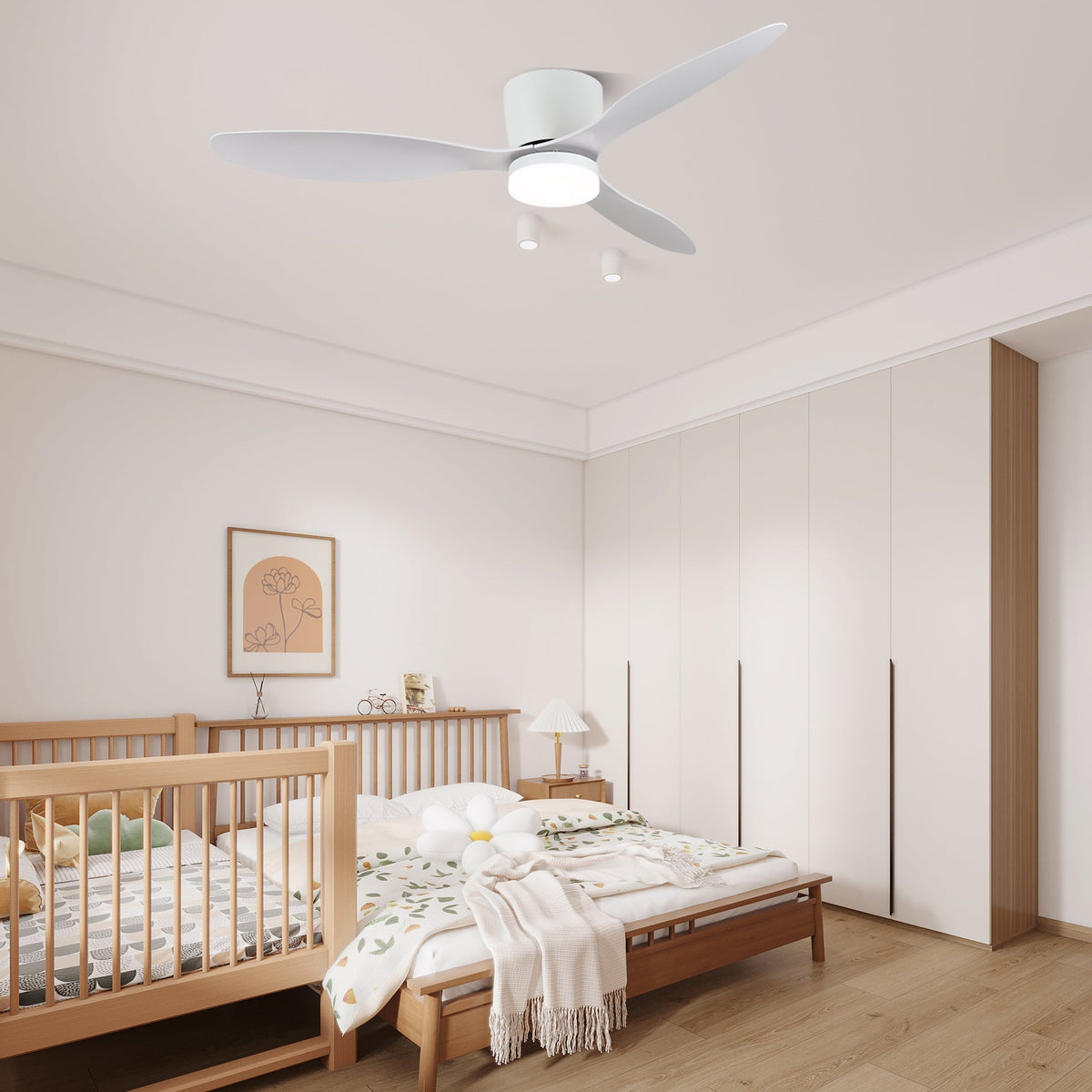 Brinor Minimalist Wood Ceiling Fan Light