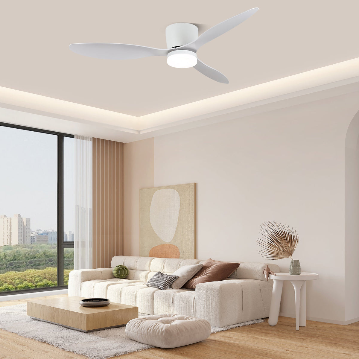 Brinor Minimalist Wood Ceiling Fan Light