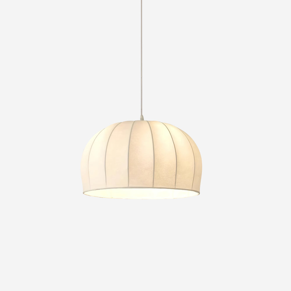 Fioeina White Fabric Dome Pendant Light