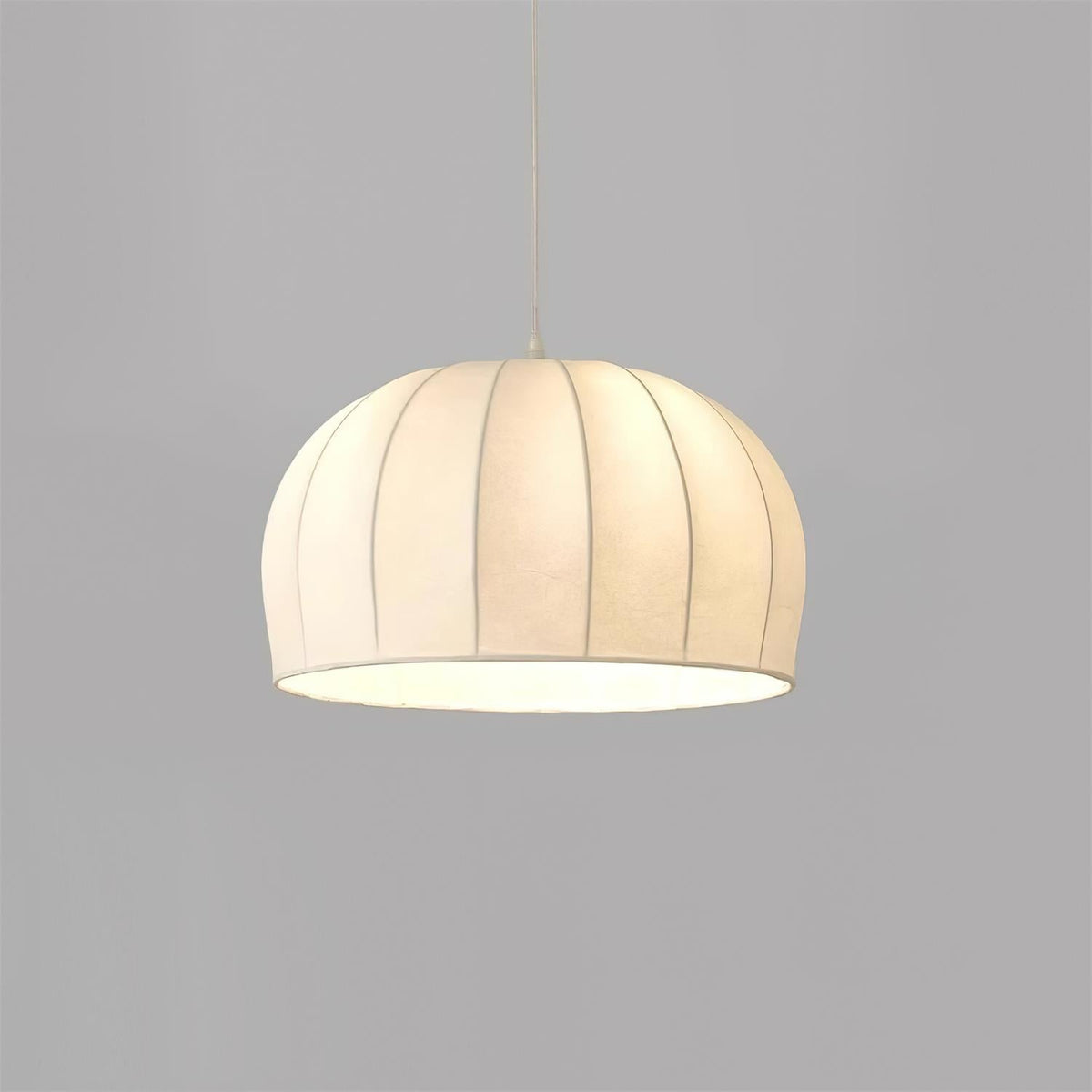Fioeina White Fabric Dome Pendant Light