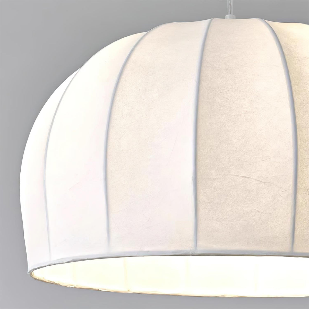 Fioeina White Fabric Dome Pendant Light