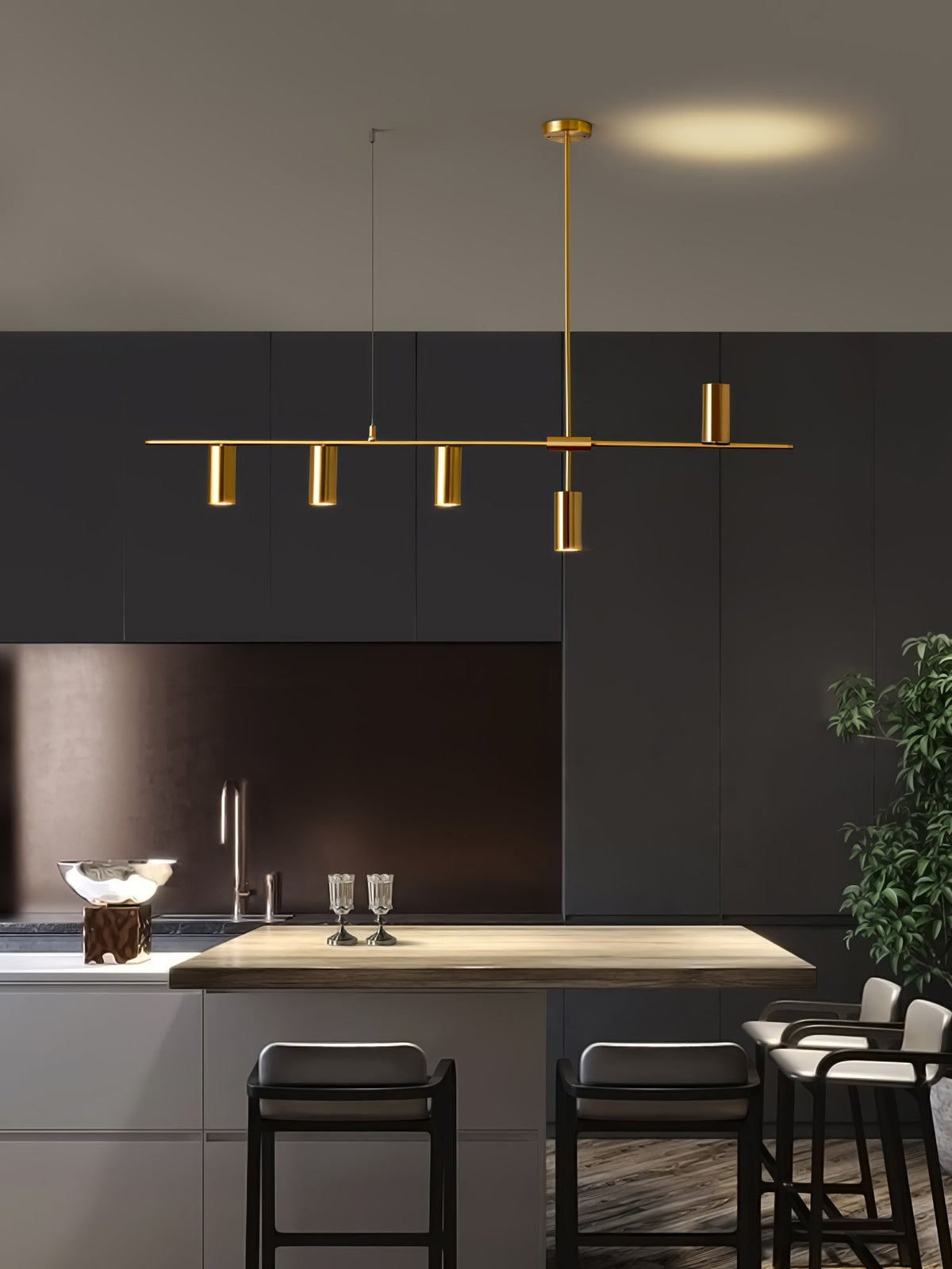 Oriarella Chandelier Brass Linear Cassandra Elegant