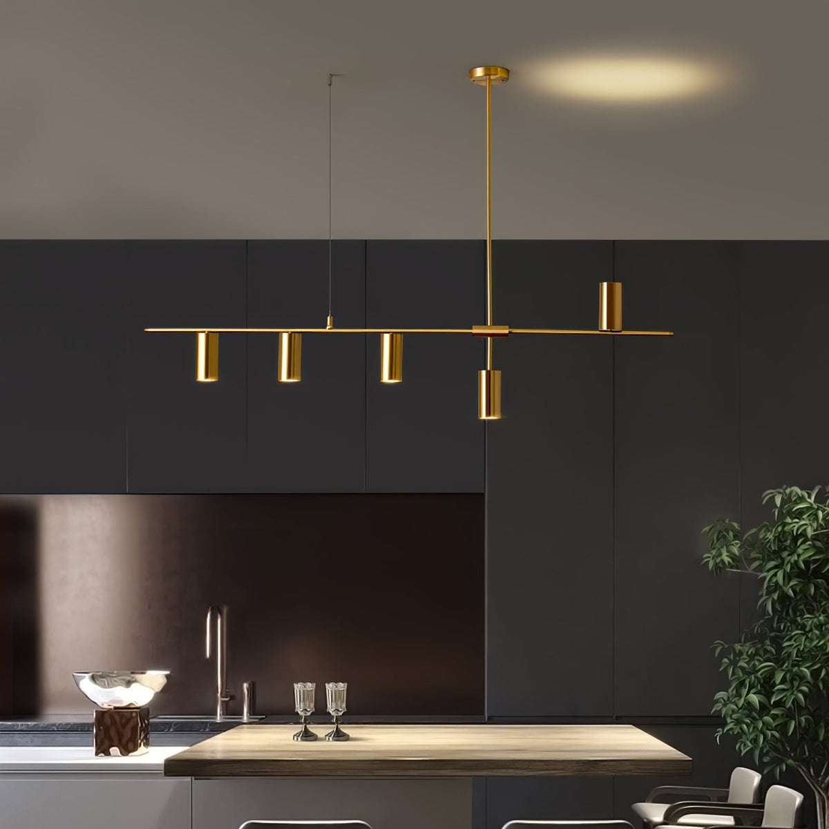 Oriarella Chandelier Brass Linear Cassandra Elegant