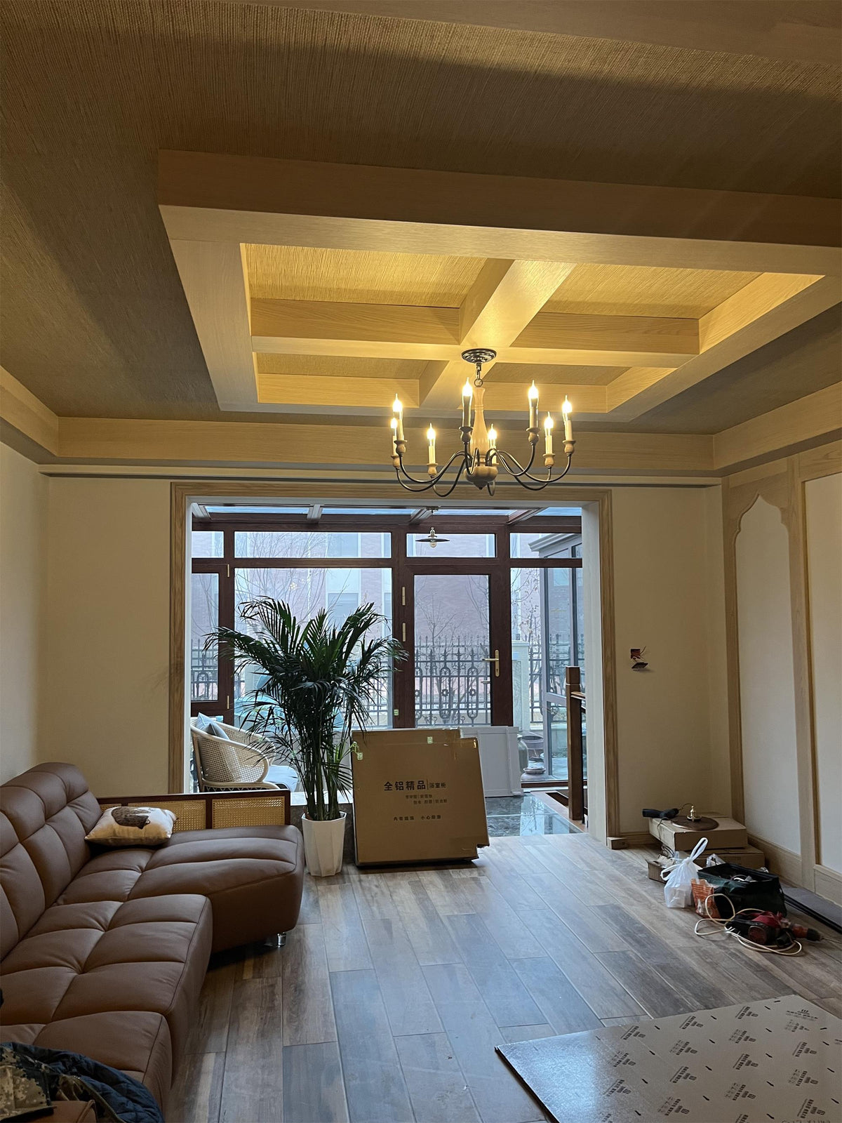 Afralia Modern Industrial Wooden Chandelier