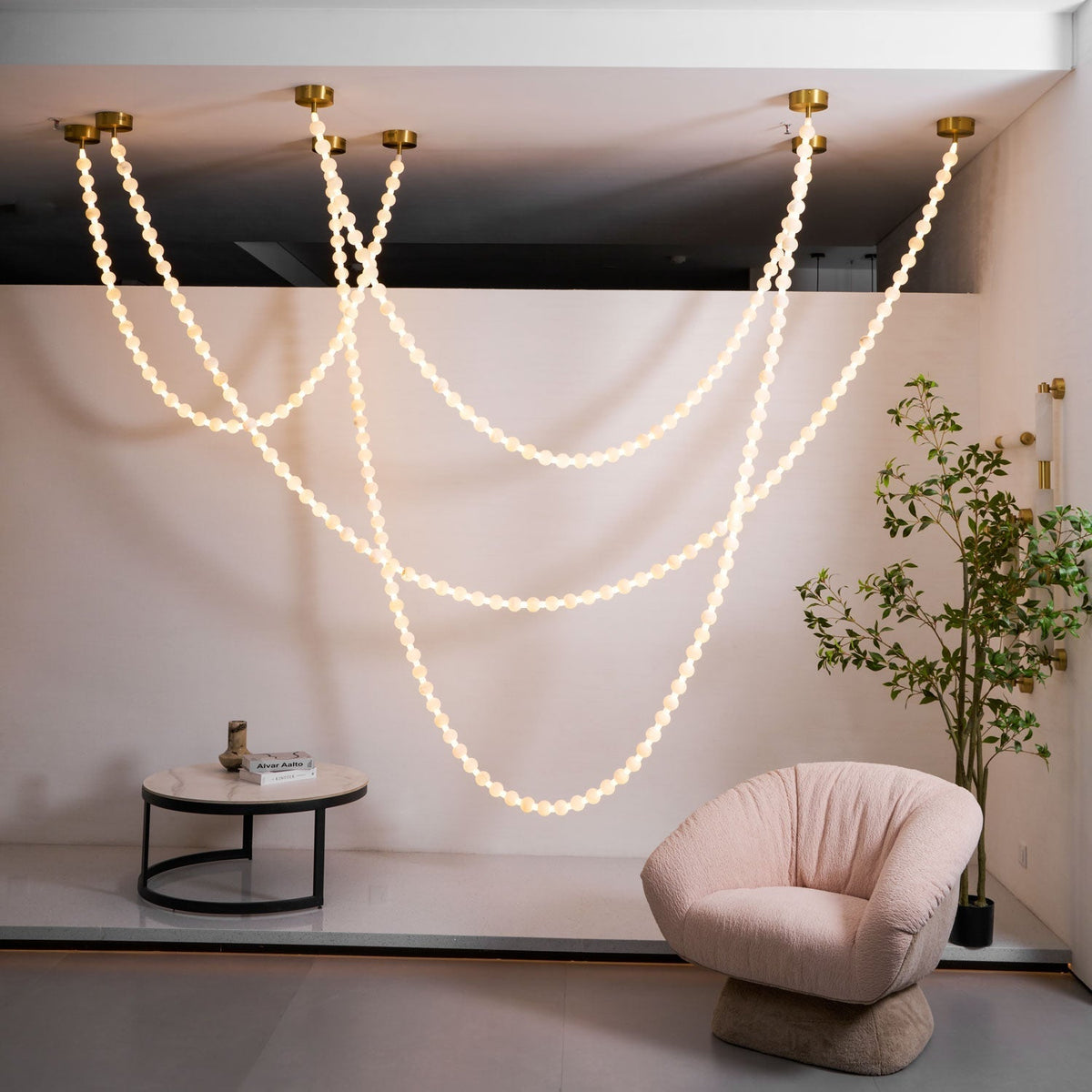 Grempt Alabaster Pearl Necklace Chandelier