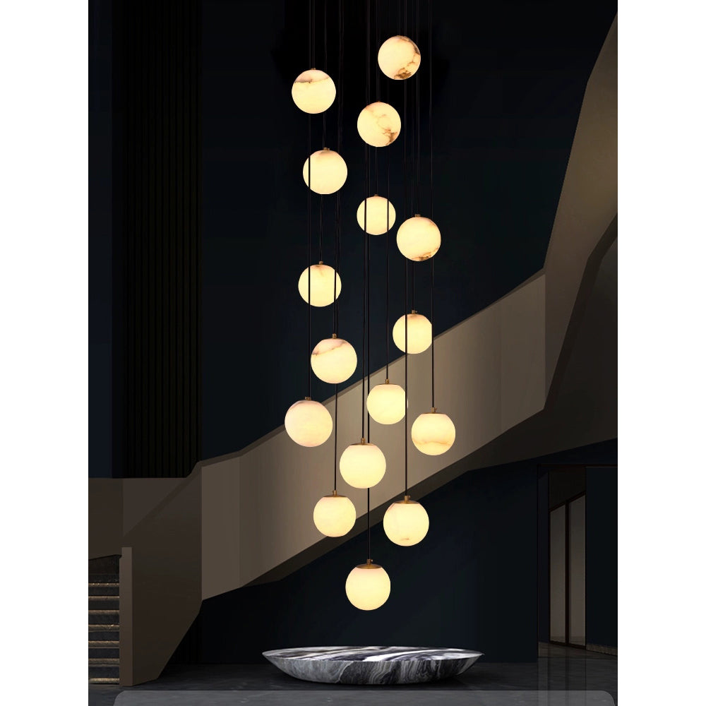Belen Balls Modern Cluster Alabaster  Chandelier