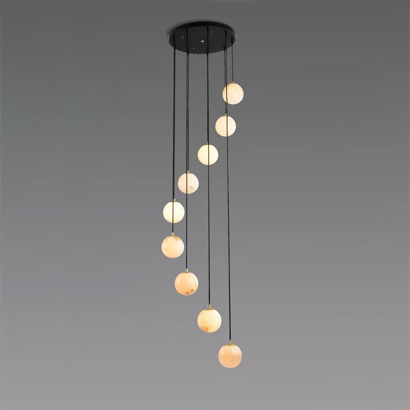 Belen Balls Modern Cluster Alabaster  Chandelier