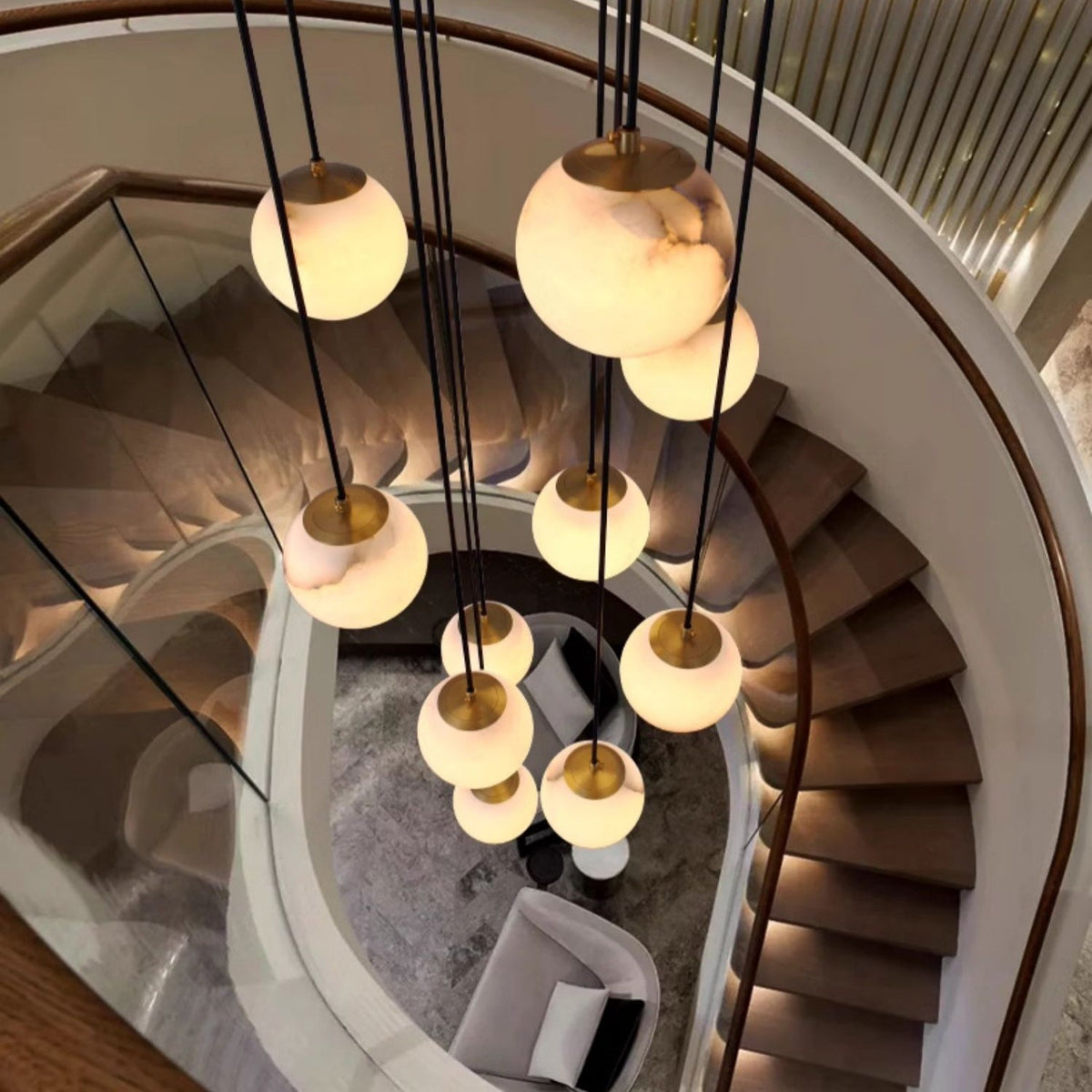 Taren Alabaster Chandelier Balls Cluster