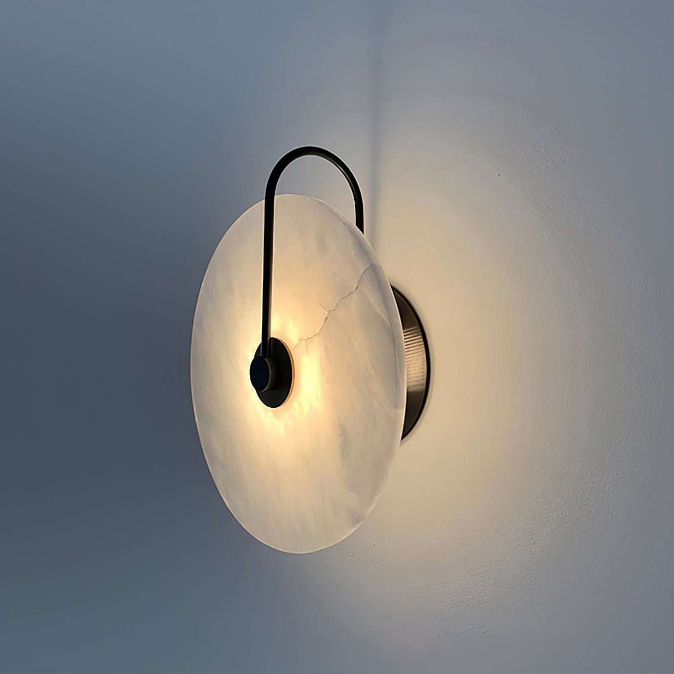 Kristy Alabaster LED Wall Lamp Round Iconic Circular