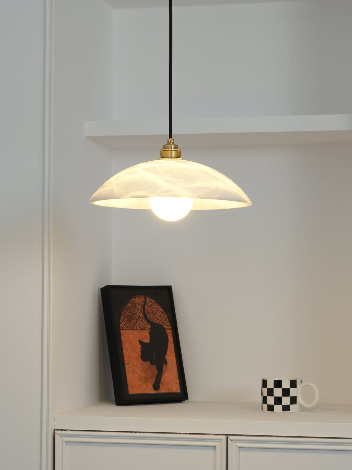 Warenol Minimalist Alabaster Pendant Light