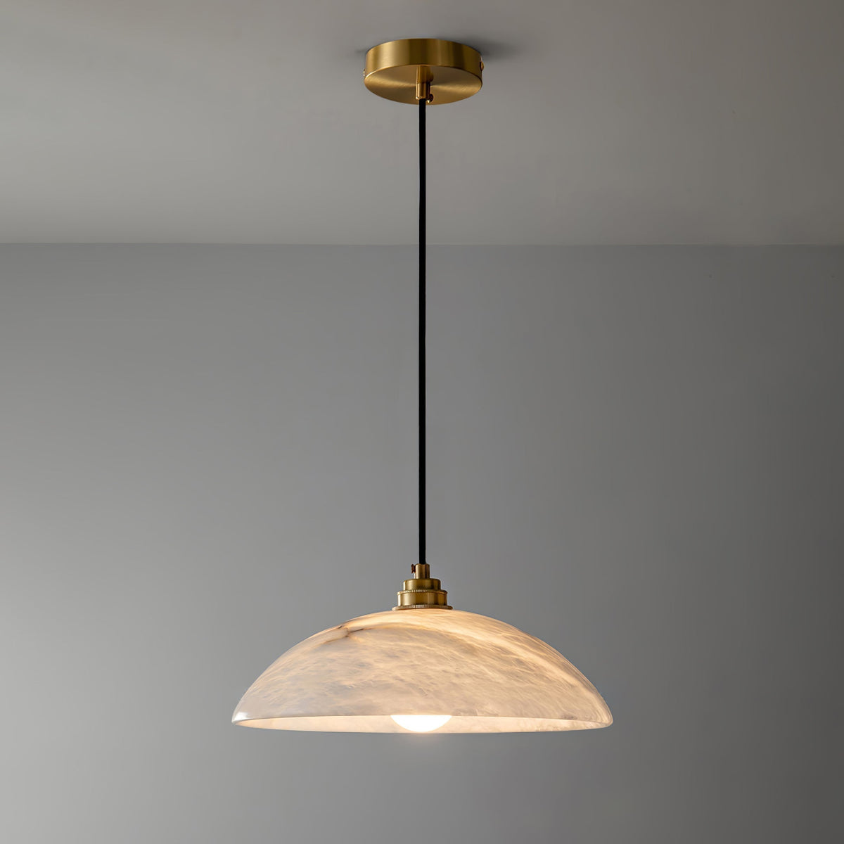 Civorus Dome Pendant Light Alabaster &Brass