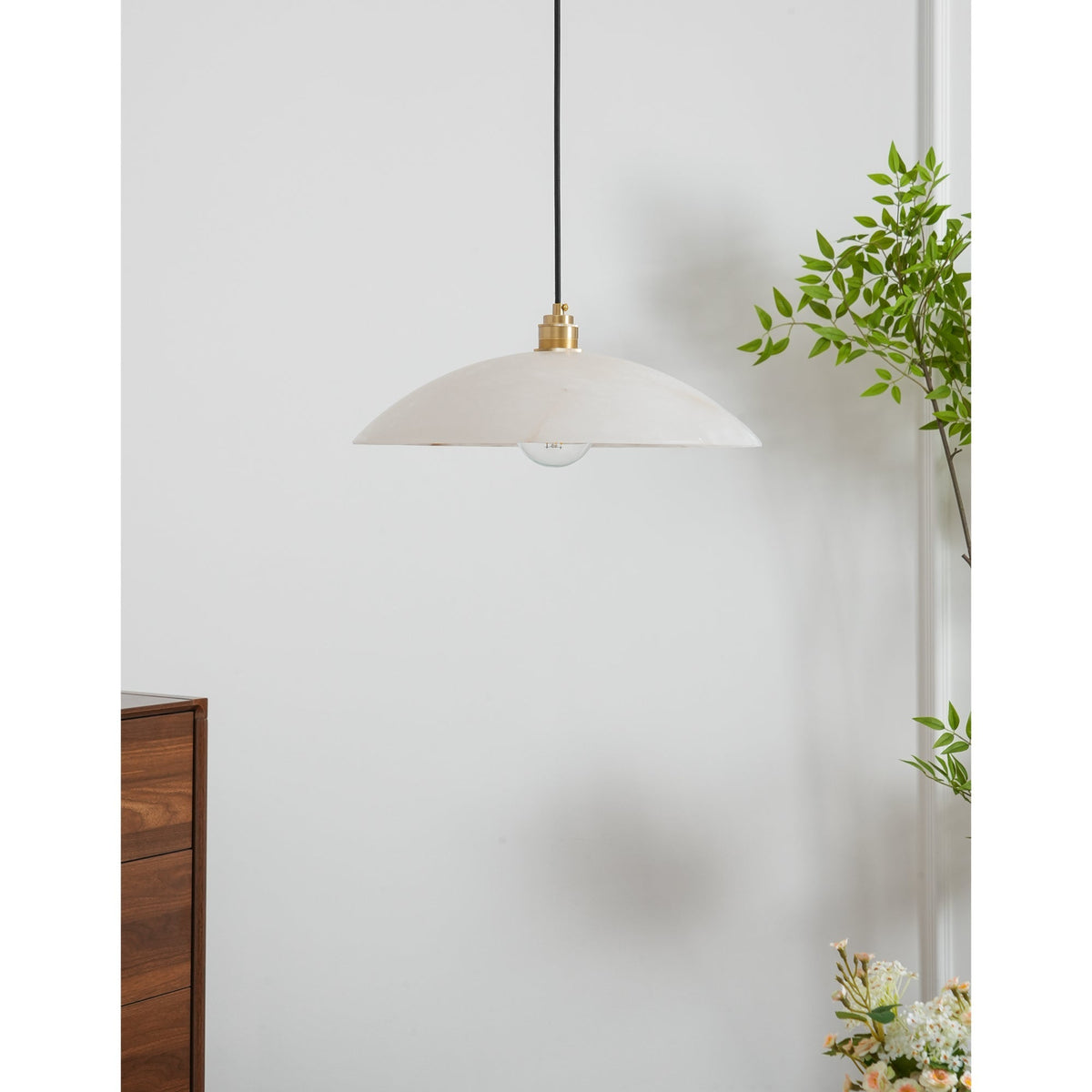 Warenol Minimalist Alabaster Pendant Light