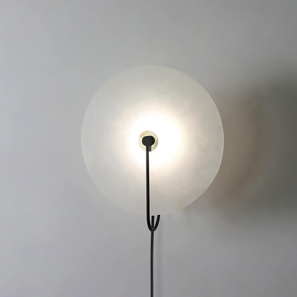 Albeaine Alabaster Globe Plug Wall Lamp