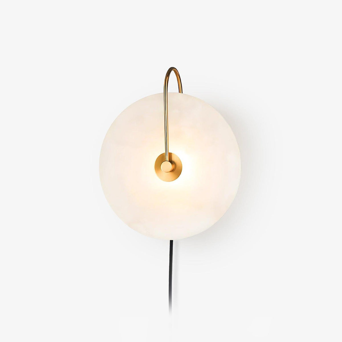 Albeaine Alabaster Globe Plug Wall Lamp