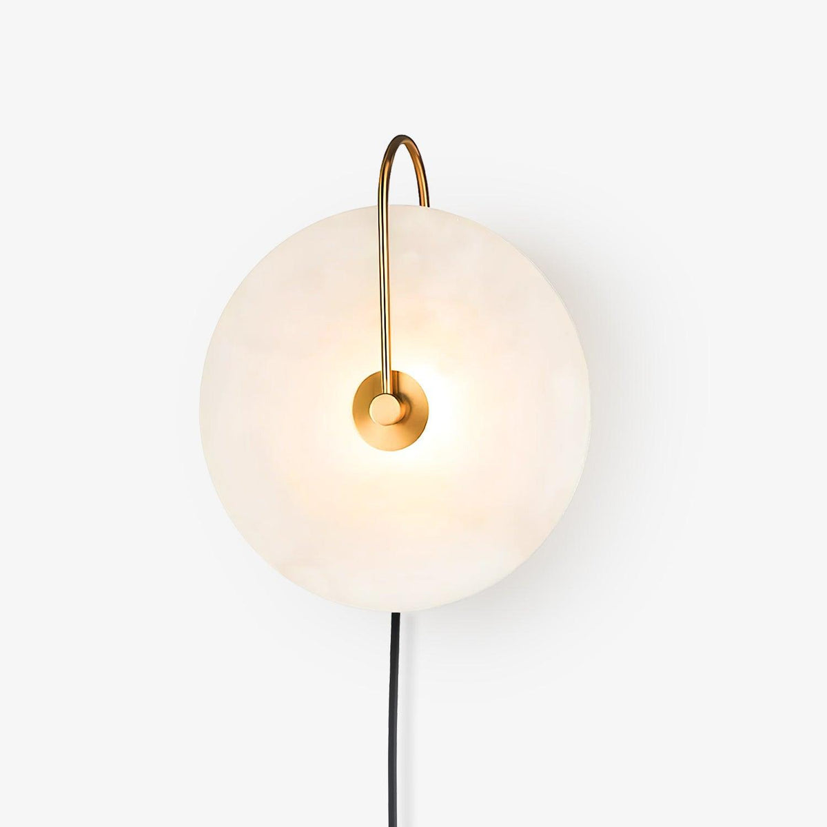 Albeaine Alabaster Globe Plug Wall Lamp