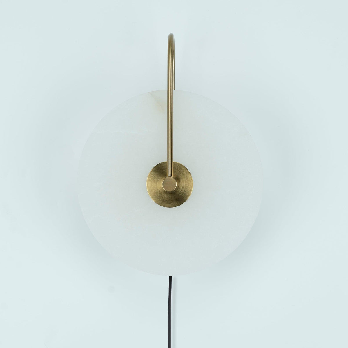 Albeaine Alabaster Globe Plug Wall Lamp