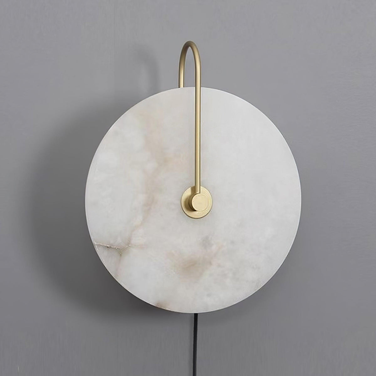 Albeaine Alabaster Globe Plug Wall Lamp