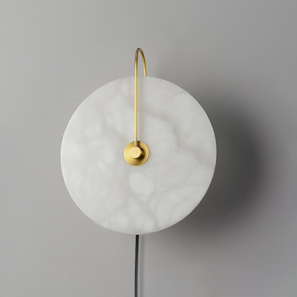 Albeaine Alabaster Globe Plug Wall Lamp