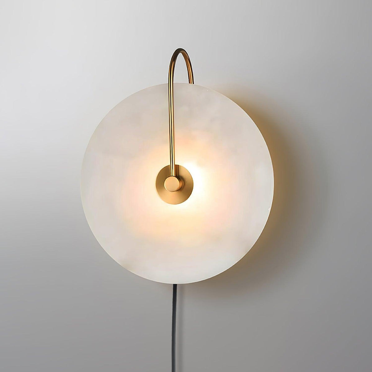 Albeaine Alabaster Globe Plug Wall Lamp