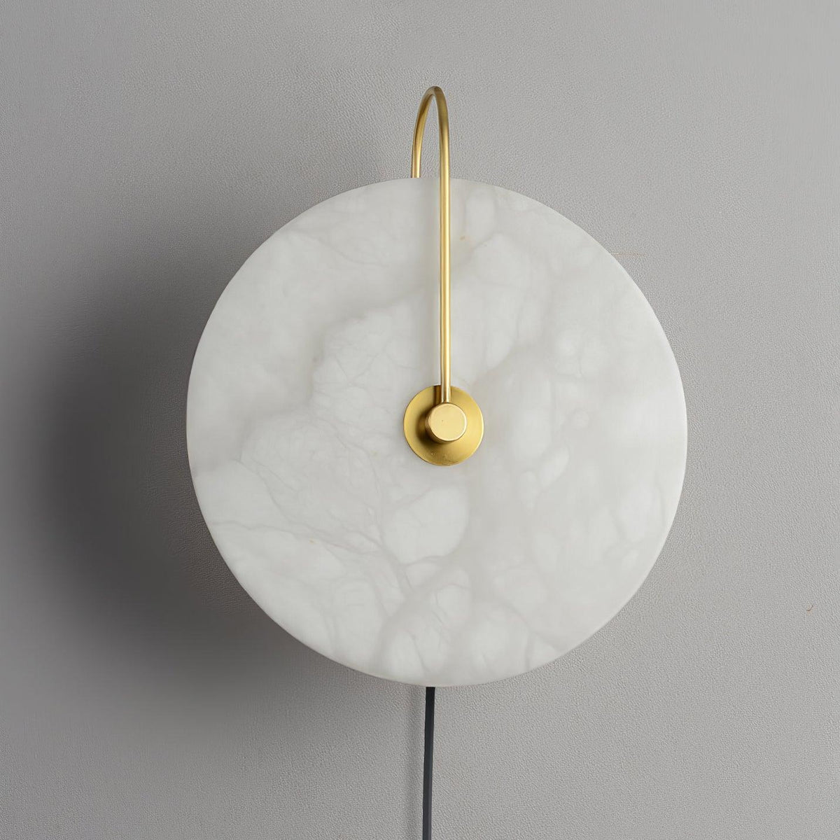 Albeaine Alabaster Globe Plug Wall Lamp
