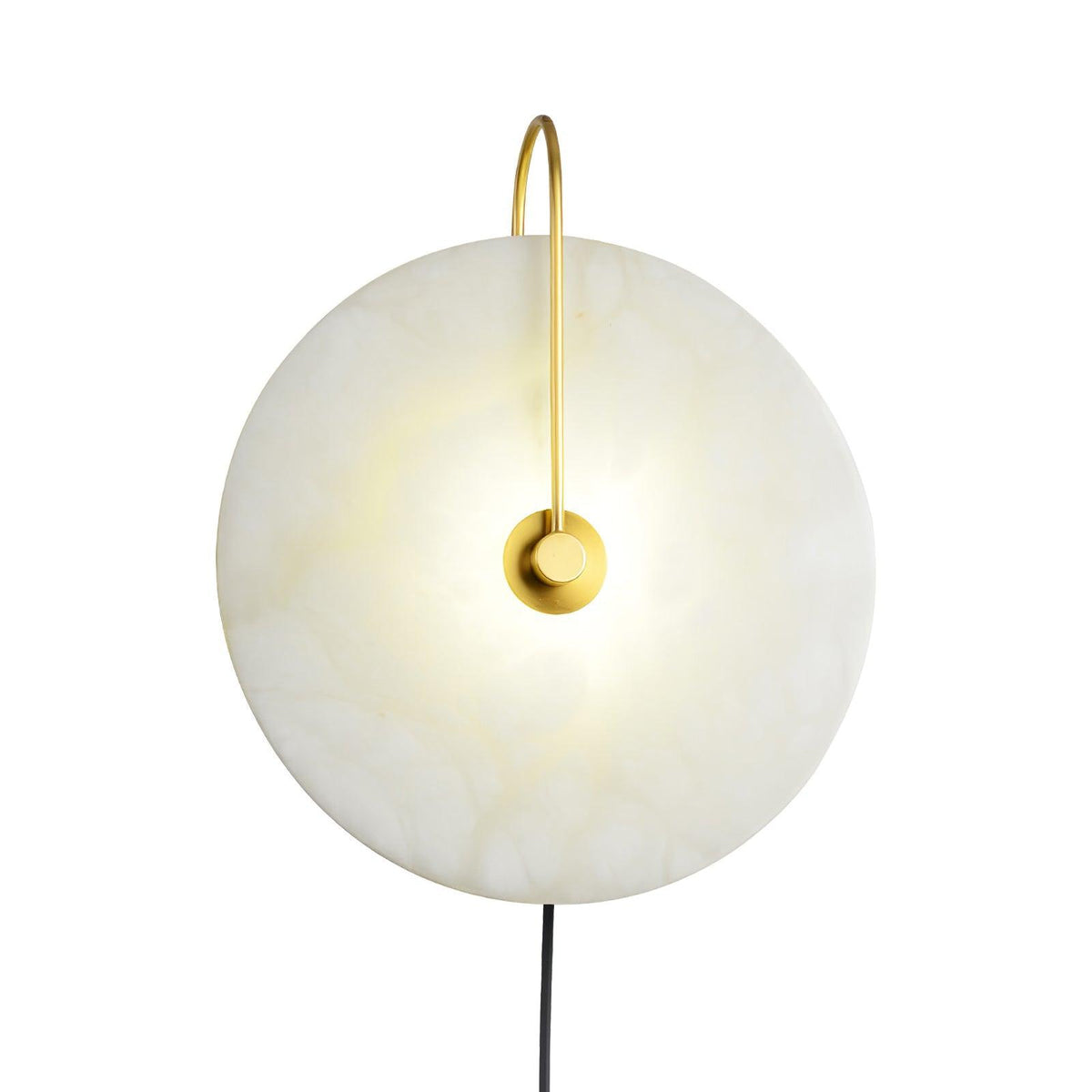 Albeaine Alabaster Globe Plug Wall Lamp