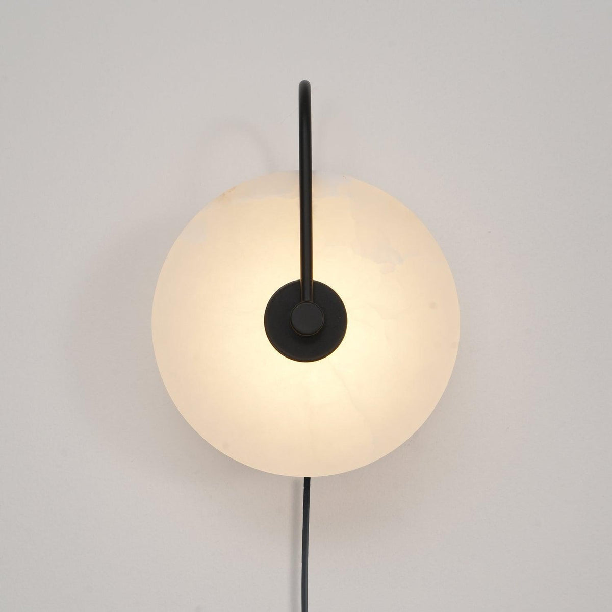 Albeaine Alabaster Globe Plug Wall Lamp