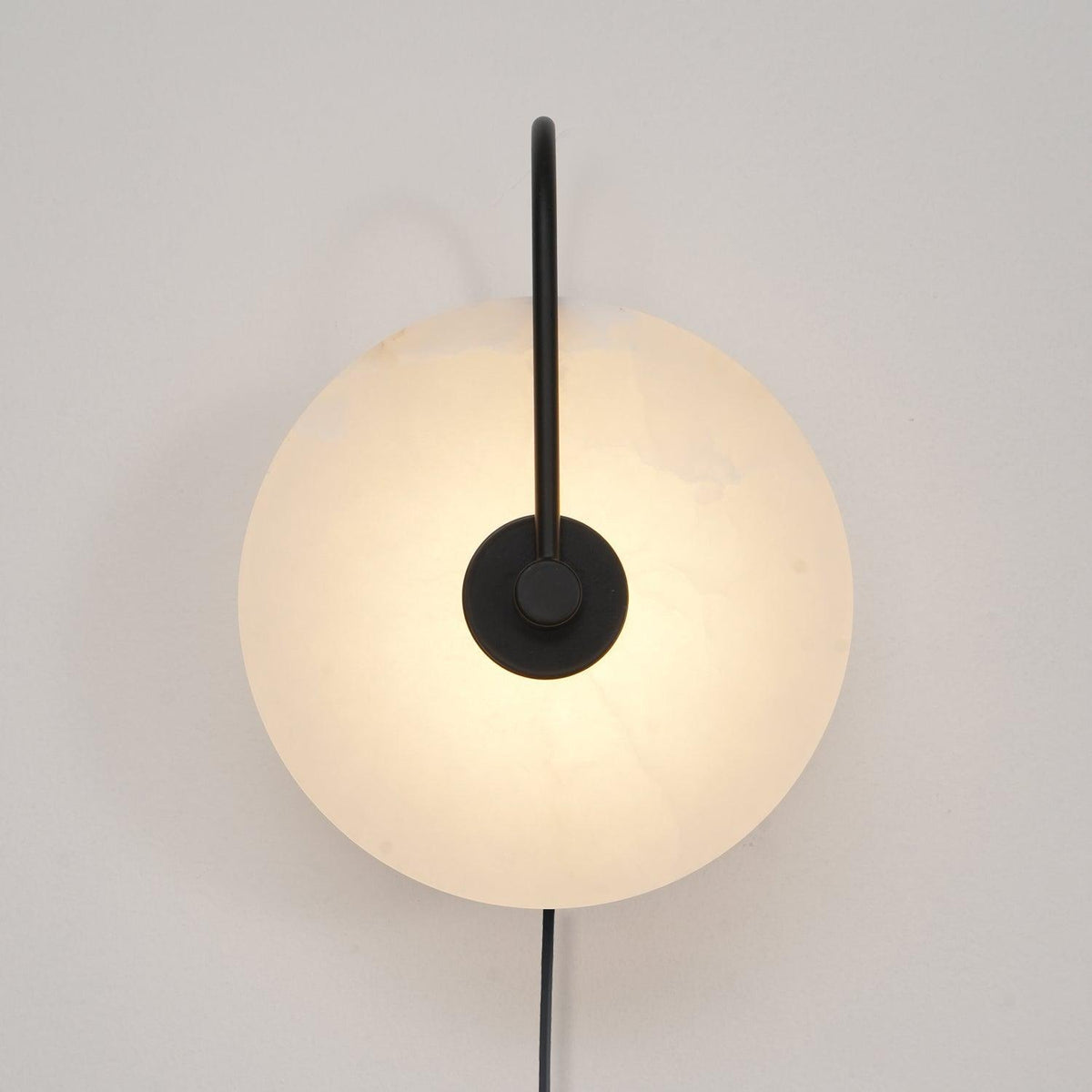Albeaine Alabaster Globe Plug Wall Lamp