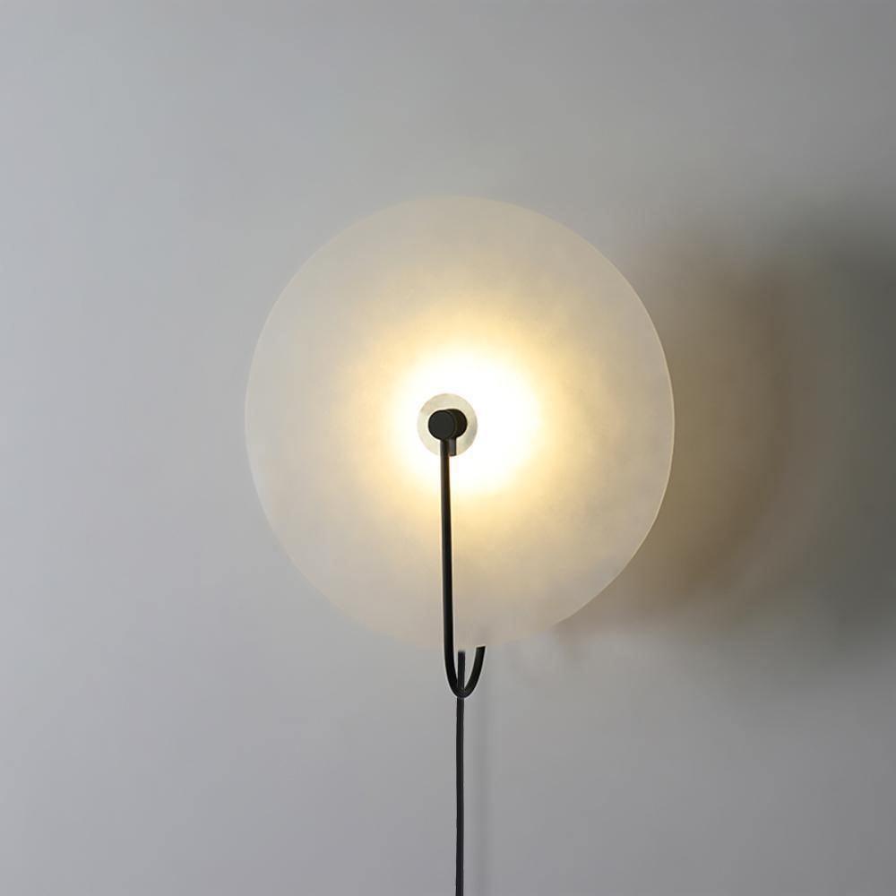 Albeaine Alabaster Globe Plug Wall Lamp