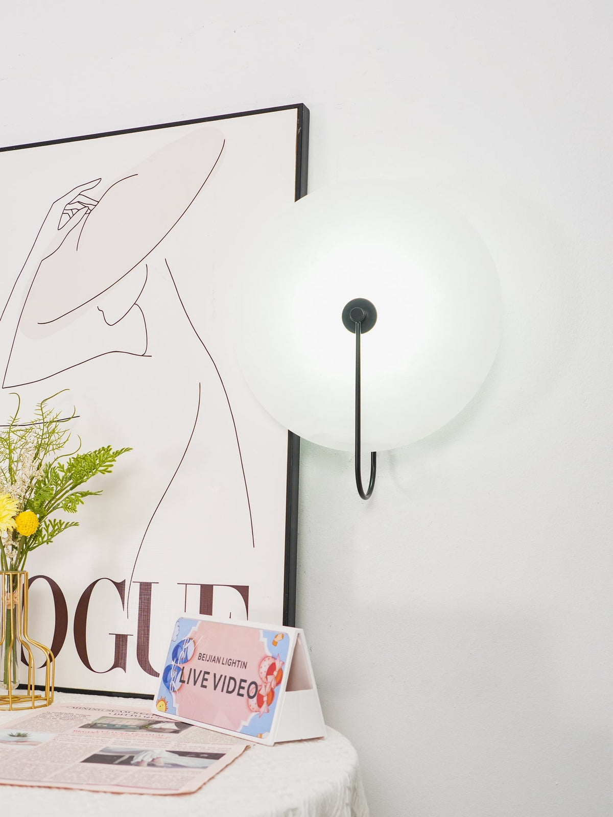 Albeaine Alabaster Globe Plug Wall Lamp