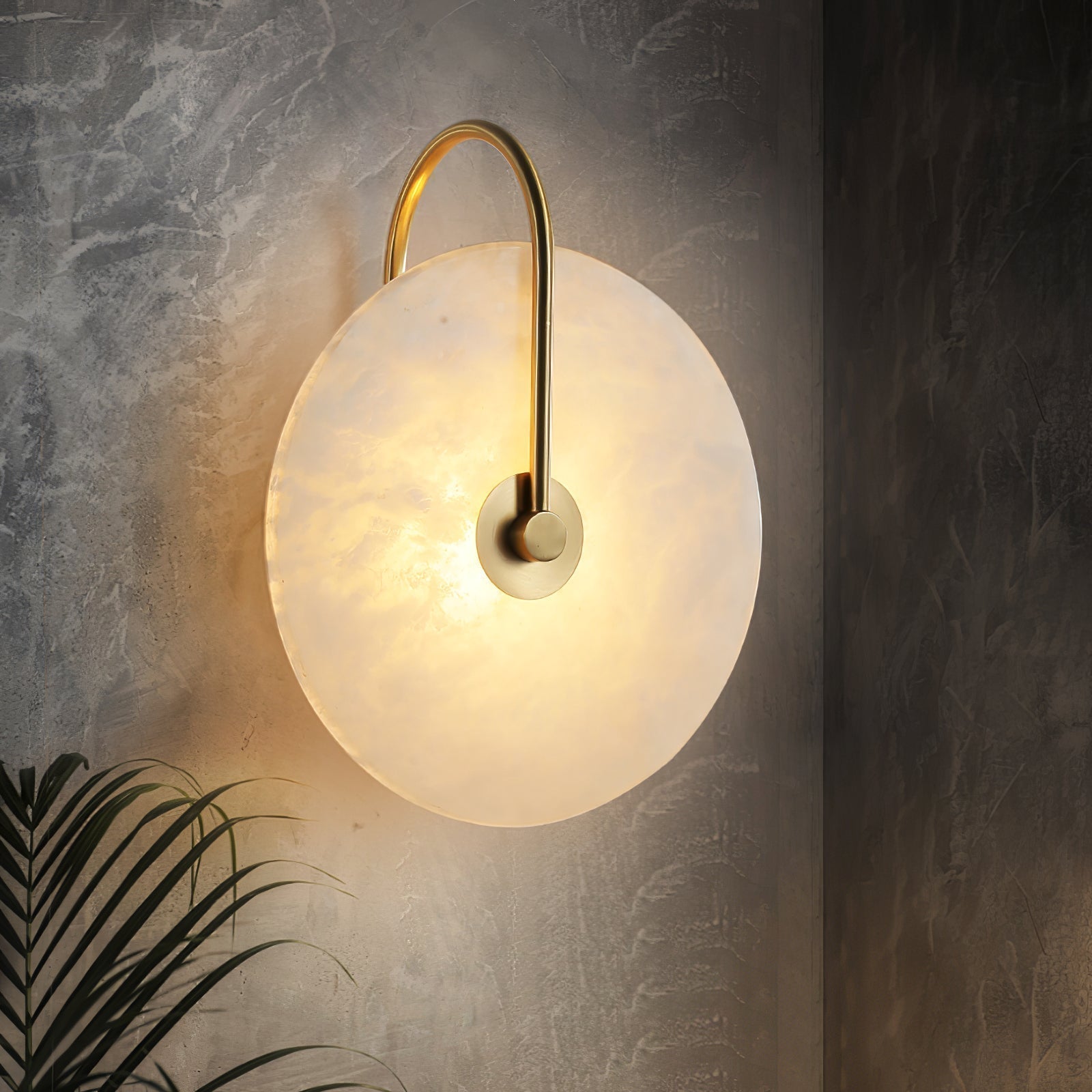 Kristy Alabaster LED Wall Lamp Round Iconic Circular