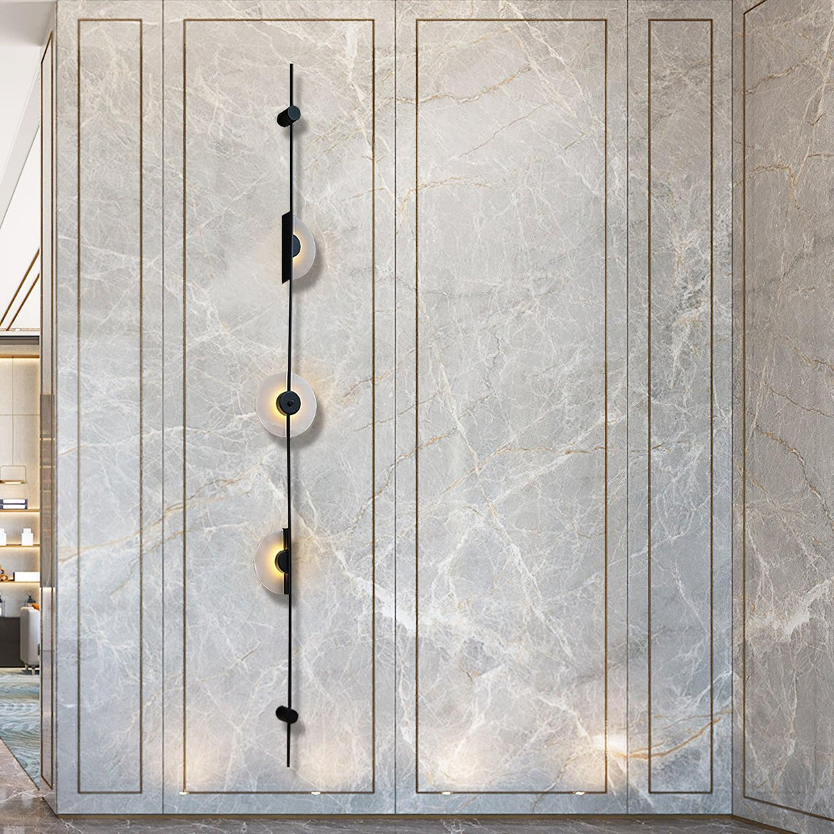 Neron Alabaster Vertical Wall Sconce